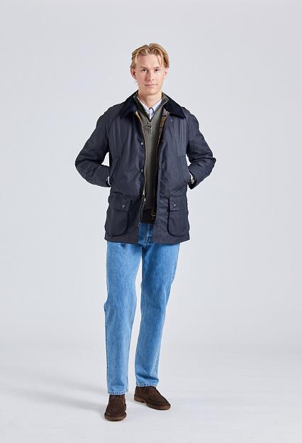Babour Ashby Wax Jacket Navy 